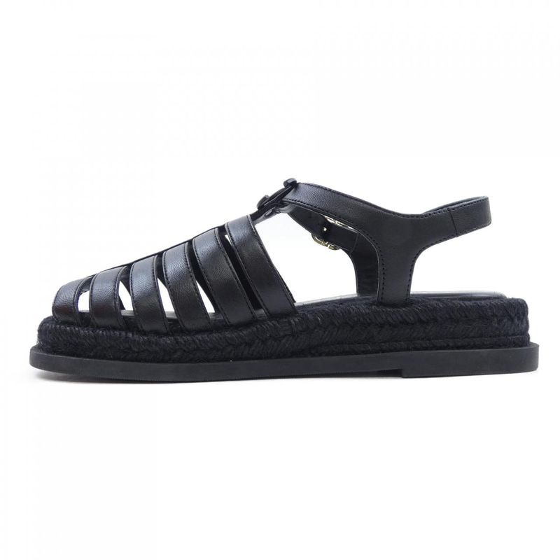 Chanel Sandals Lambskin Black