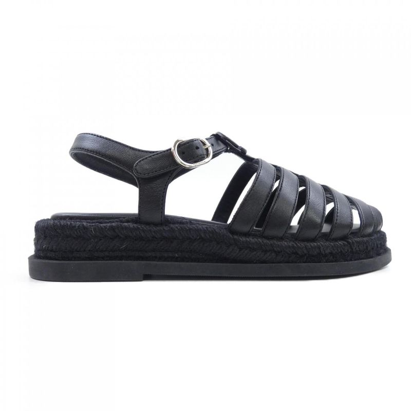 Chanel Sandals Lambskin Black