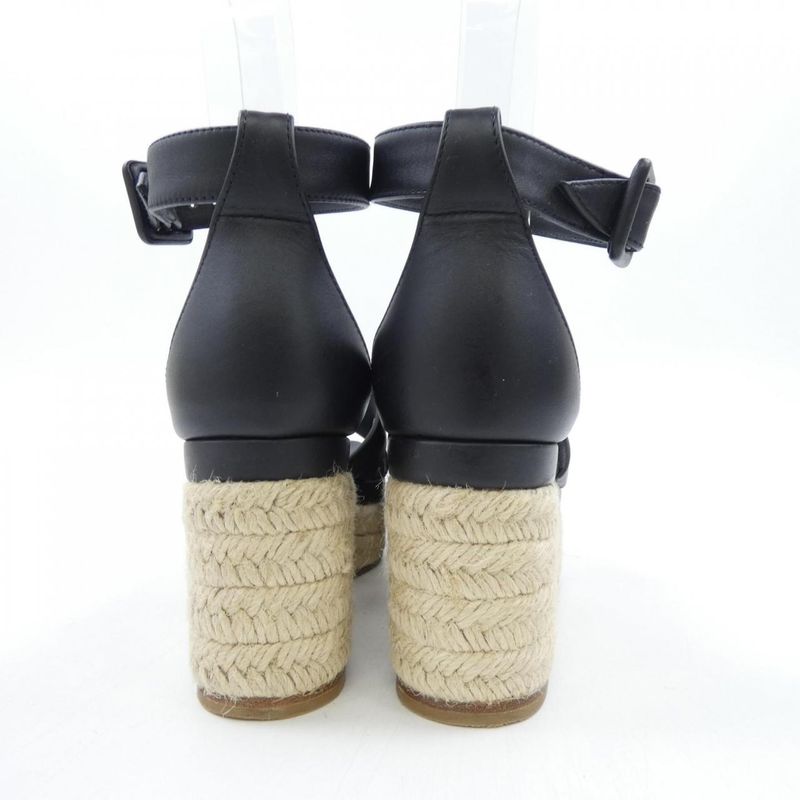 Hermes Elda Sandals Black 37 Beige