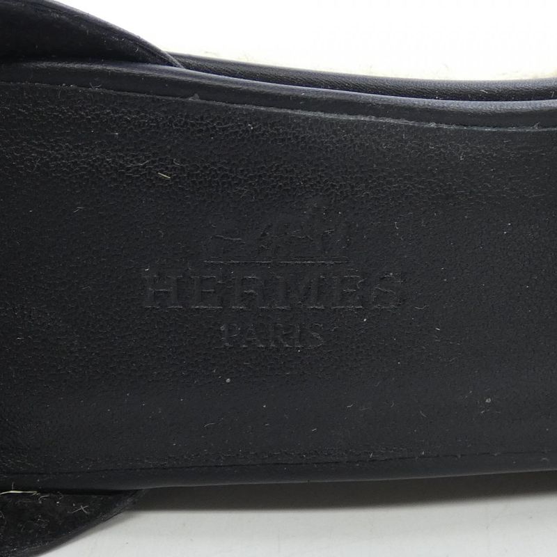 Hermes Elda Sandals Black 37 Beige