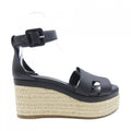 Hermes Elda Sandals Black 37 Beige