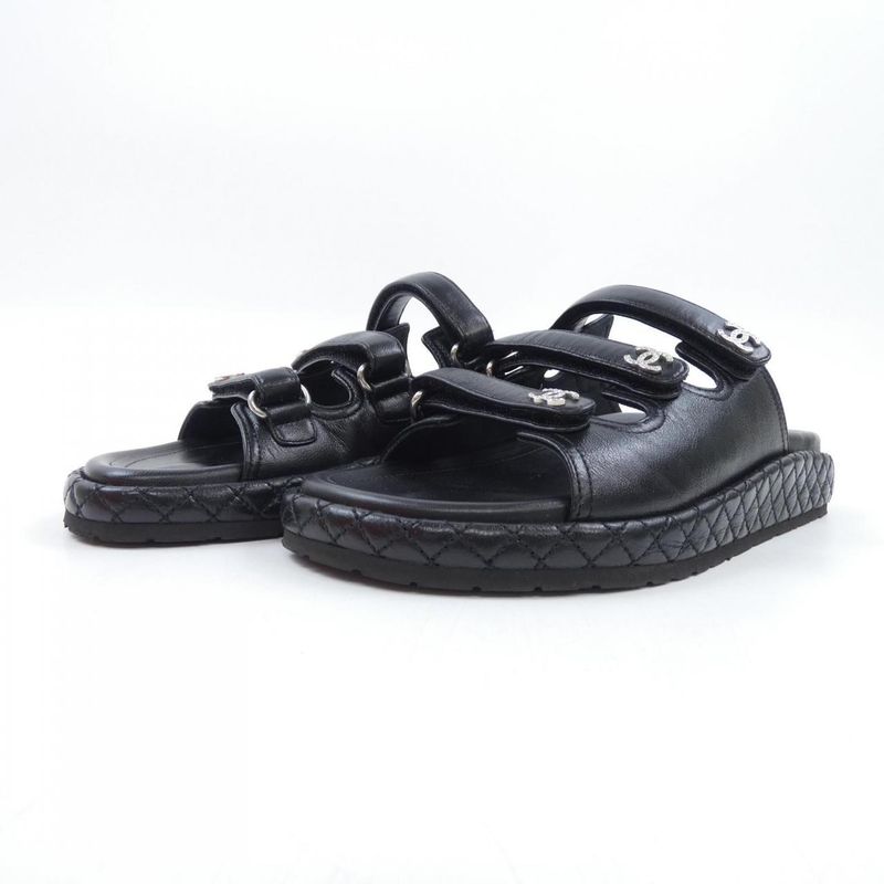 Chanel Mule Sandals Lambskin Black