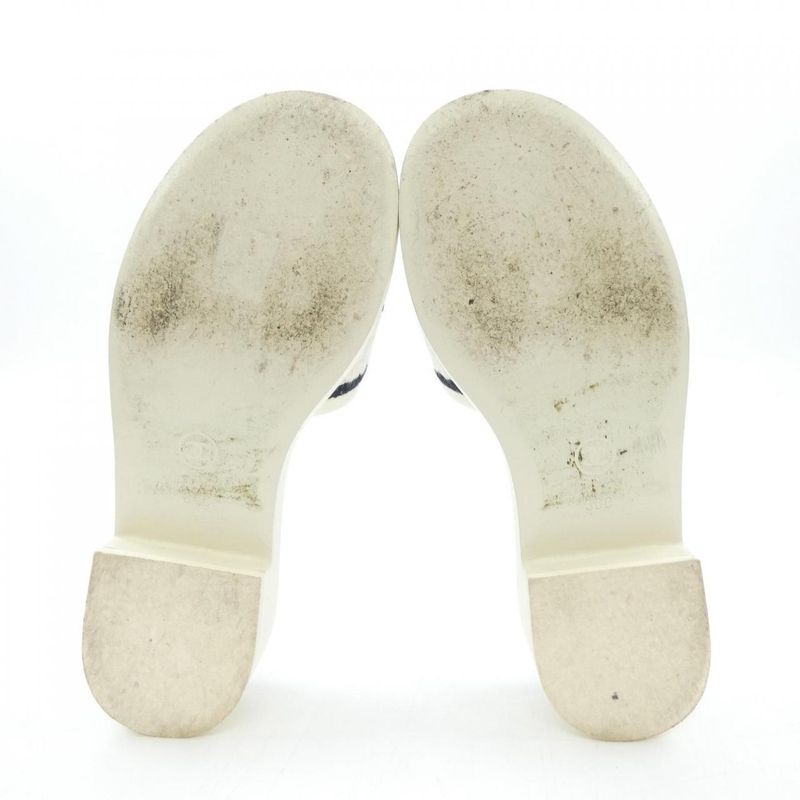 Chanel Mule Sandals Black 38 Beige