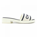 Chanel Mule Sandals Black 38 Beige
