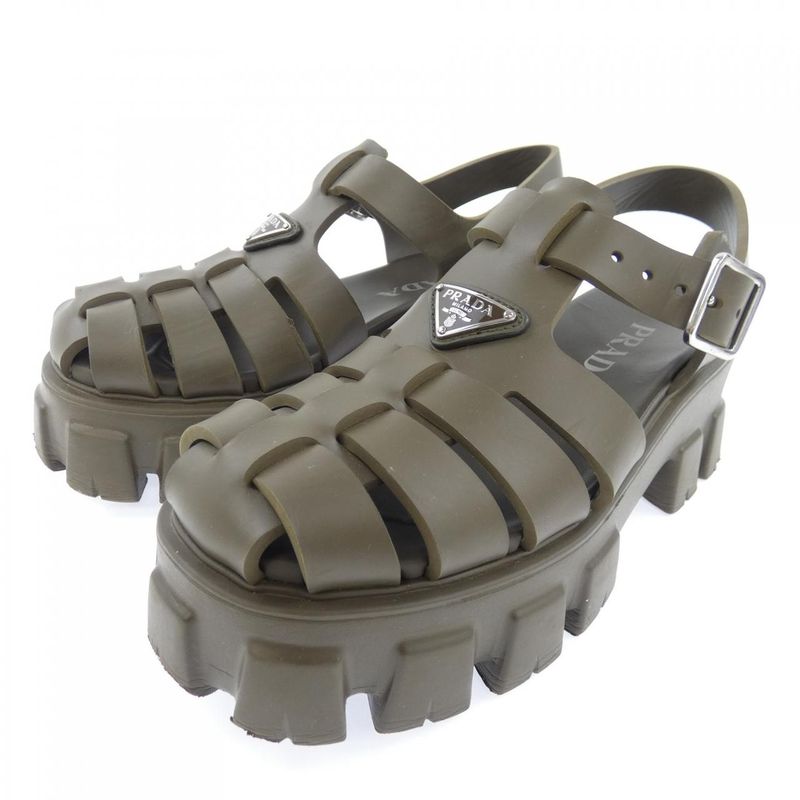 Prada Triangle Logo Monolith Fo Muraba Sandals