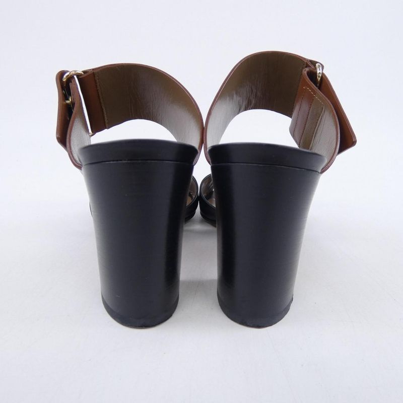 Hermes Sandals Black 38 Brown
