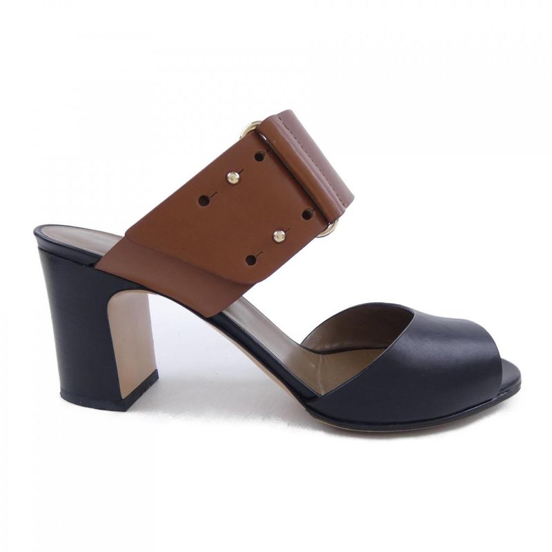 Hermes Sandals Black 38 Brown