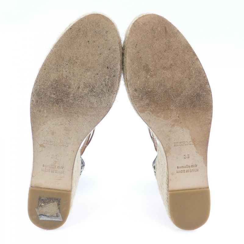 Hermes Tipoli Kelly Buckle Sandals Black White Beige