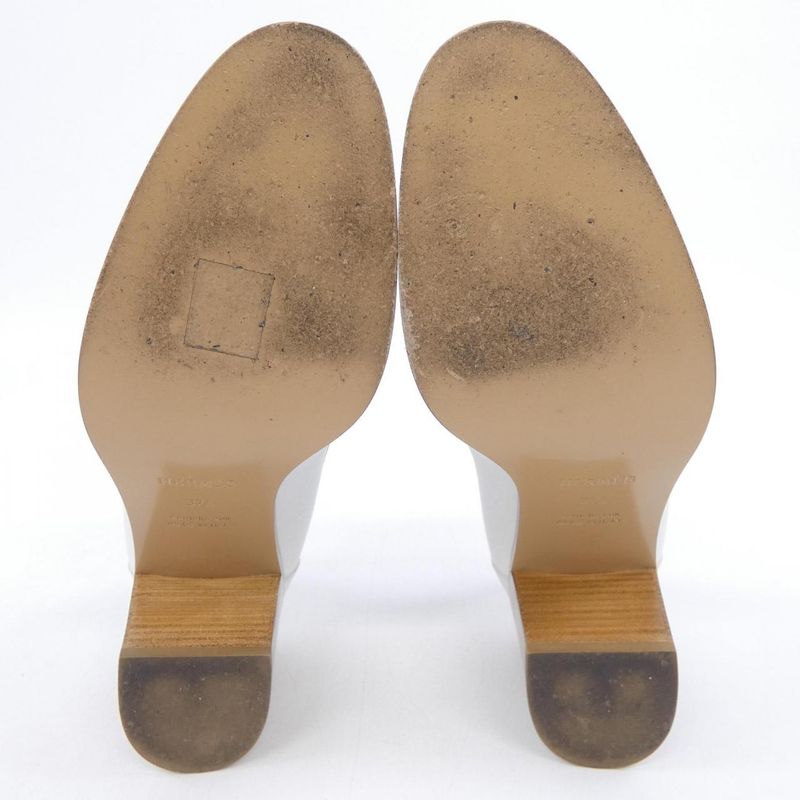 Hermes Elysee 70 Heel Moccasins Shoes White Beige