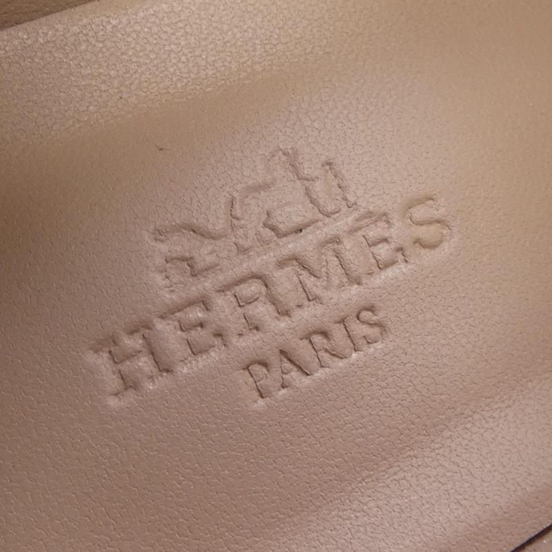 Hermes Elysee 70 Heel Moccasins Shoes White Beige