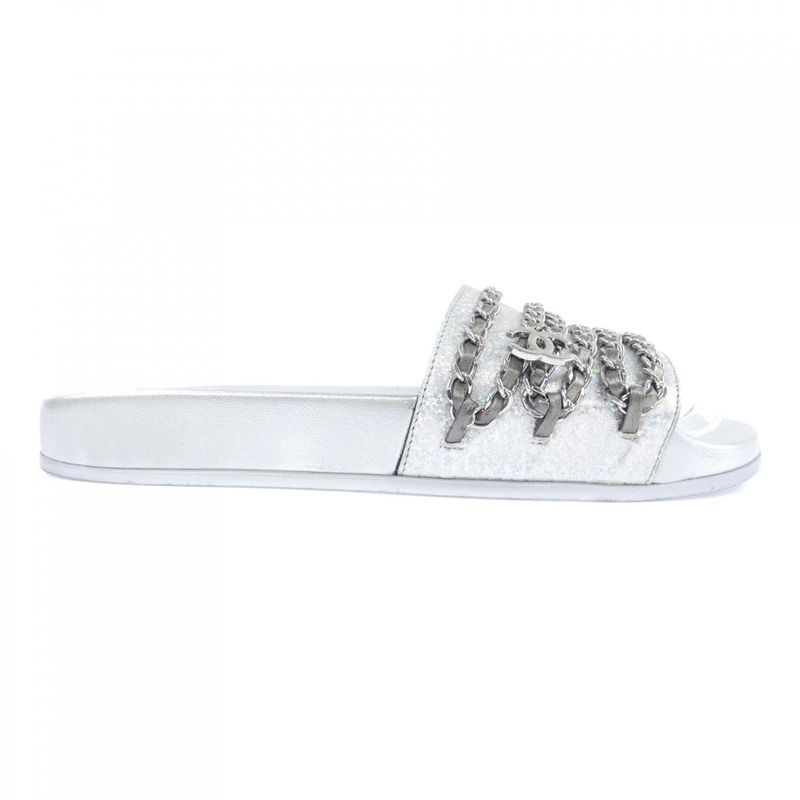 Chanel Sandals Silver 38