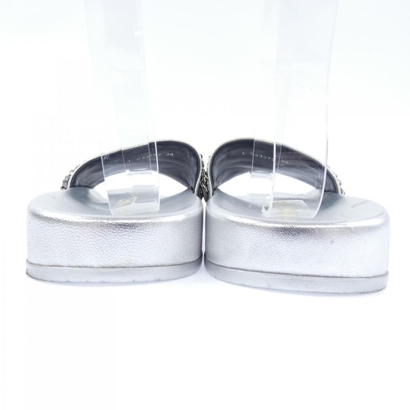 Chanel Sandals Silver 38