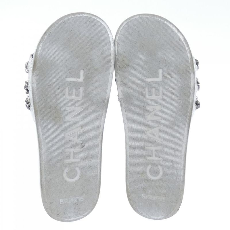 Chanel Sandals Silver 38