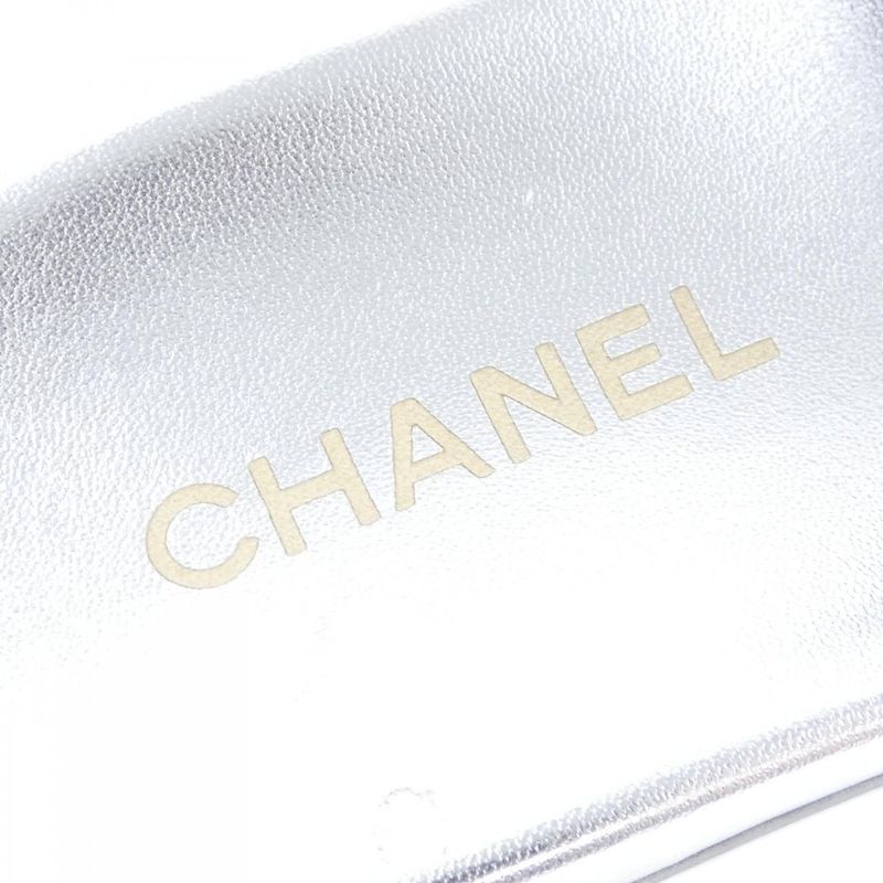 Chanel Sandals Silver 38