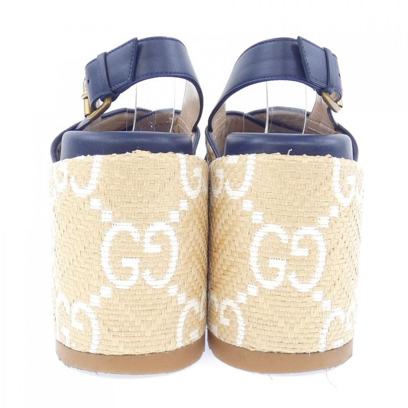 Gucci Sandals White 36 Navy Beige