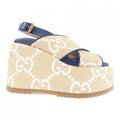 Gucci Sandals White 36 Navy Beige