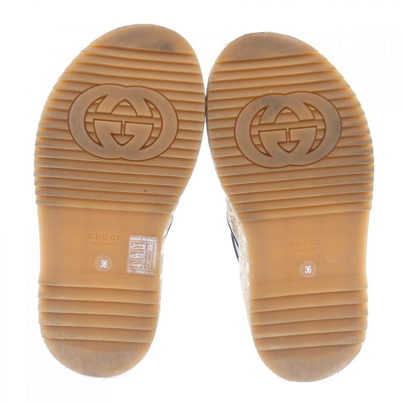 Gucci Sandals White 36 Navy Beige