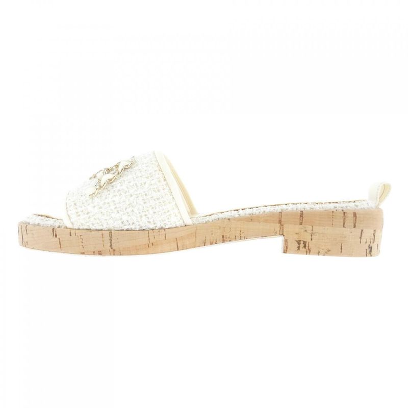 Chanel Sandals White 38 Beige