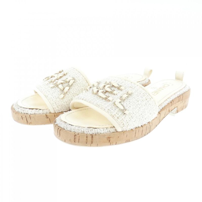 Chanel Sandals White 38 Beige