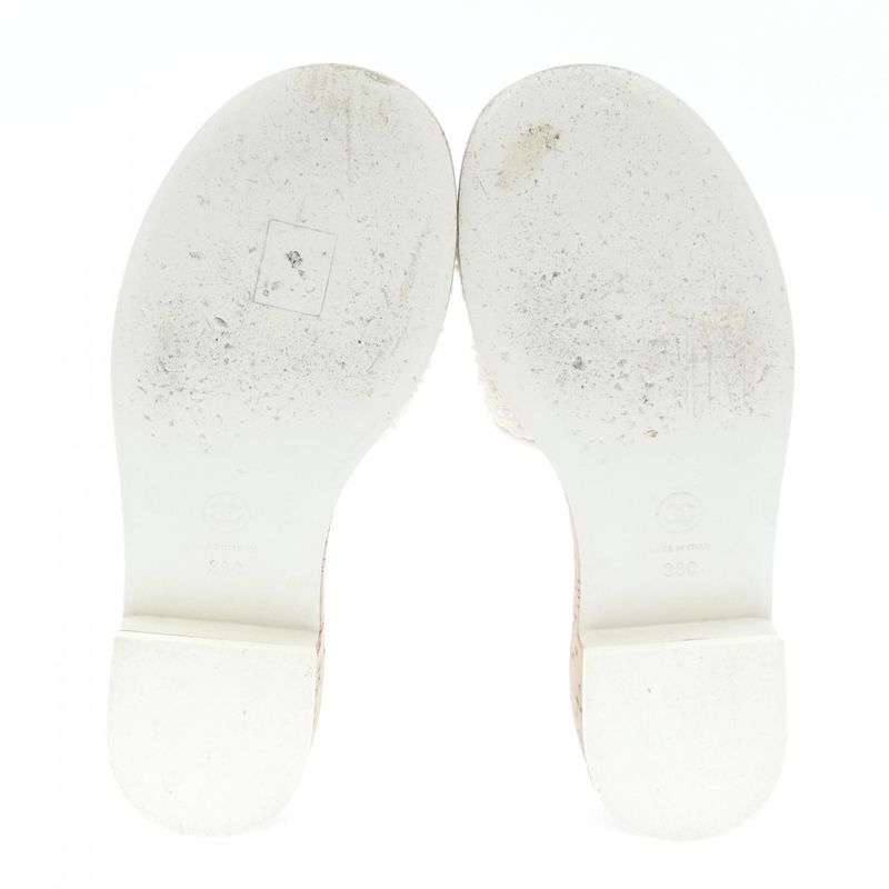Chanel Sandals White 38 Beige