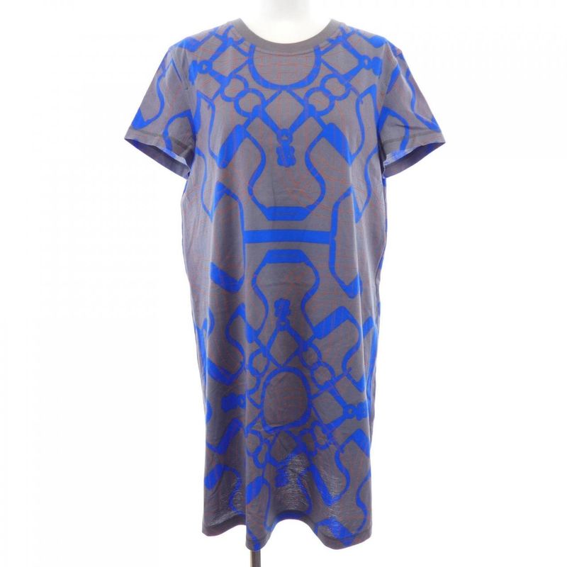 Hermes Horse Bit Deture Tattoo Dress Gray Blue Orange