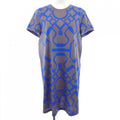 Hermes Horse Bit Deture Tattoo Dress Gray Blue Orange