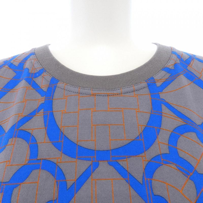 Hermes Horse Bit Deture Tattoo Dress Gray Blue Orange