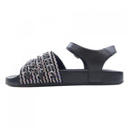 Chanel Sandals Tweed Black Pink