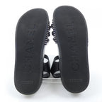 Chanel Sandals Tweed Black Pink