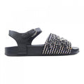 Chanel Sandals Tweed Black Pink