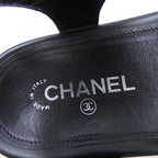 Chanel Sandals Tweed Black Pink