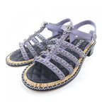 Chanel Sandals Lambskin Purple