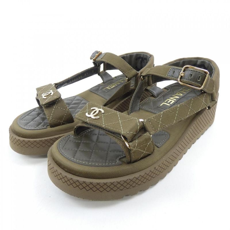 Chanel Sandals Khaki 37