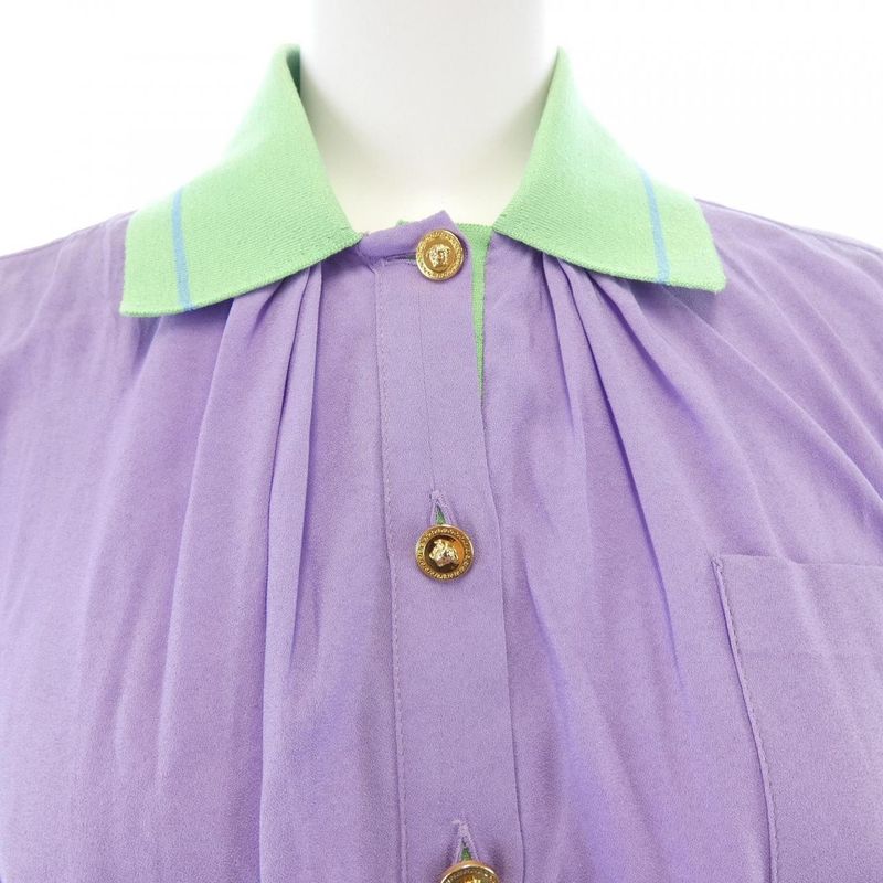 Versace Dress Silk Green Purple