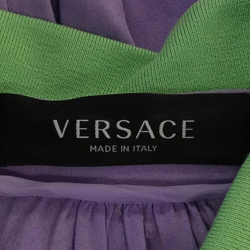 Versace Dress Silk Green Purple