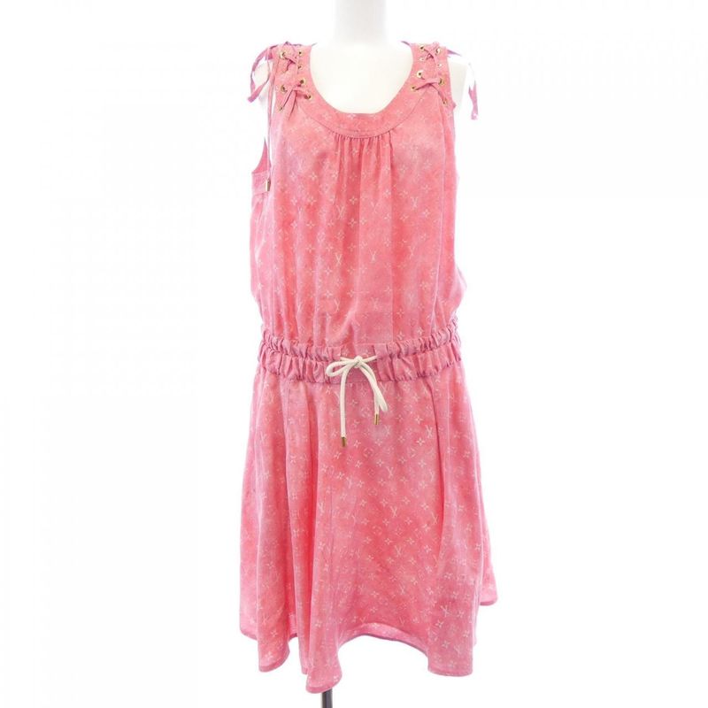 Louis Vuitton Monogram Cloud Sundress Dress Pink Sheer