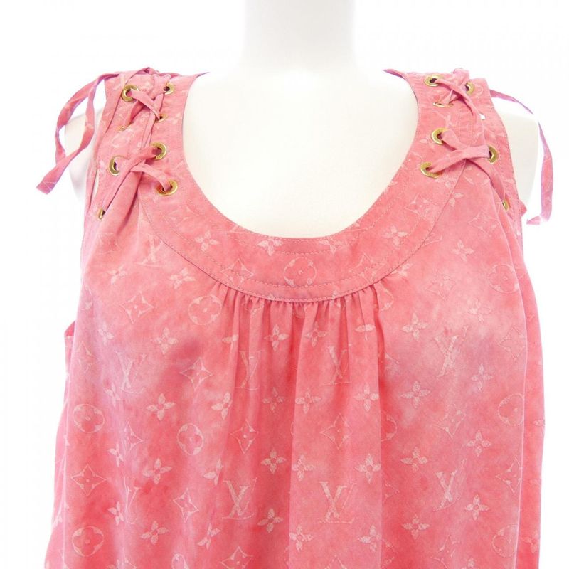 Louis Vuitton Monogram Cloud Sundress Dress Pink Sheer