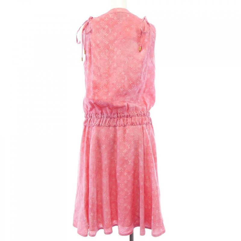 Louis Vuitton Monogram Cloud Sundress Dress Pink Sheer