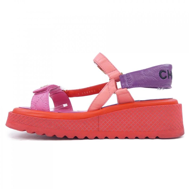 Chanel Sandals Red 37 Pink Purple