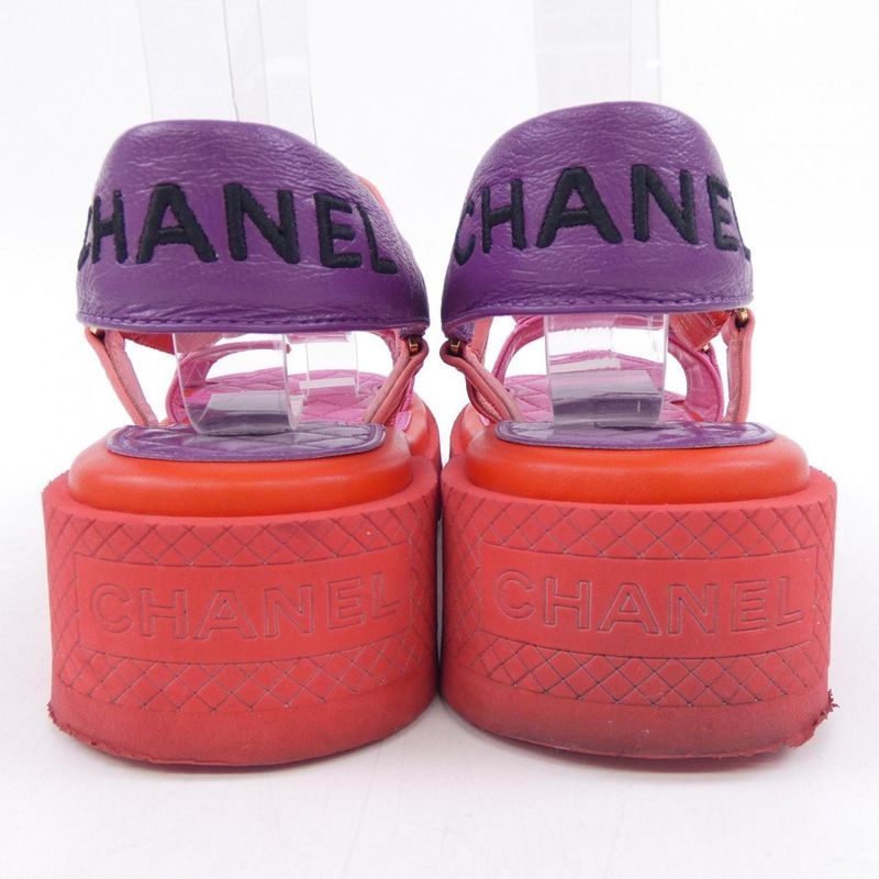 Chanel Sandals Red 37 Pink Purple