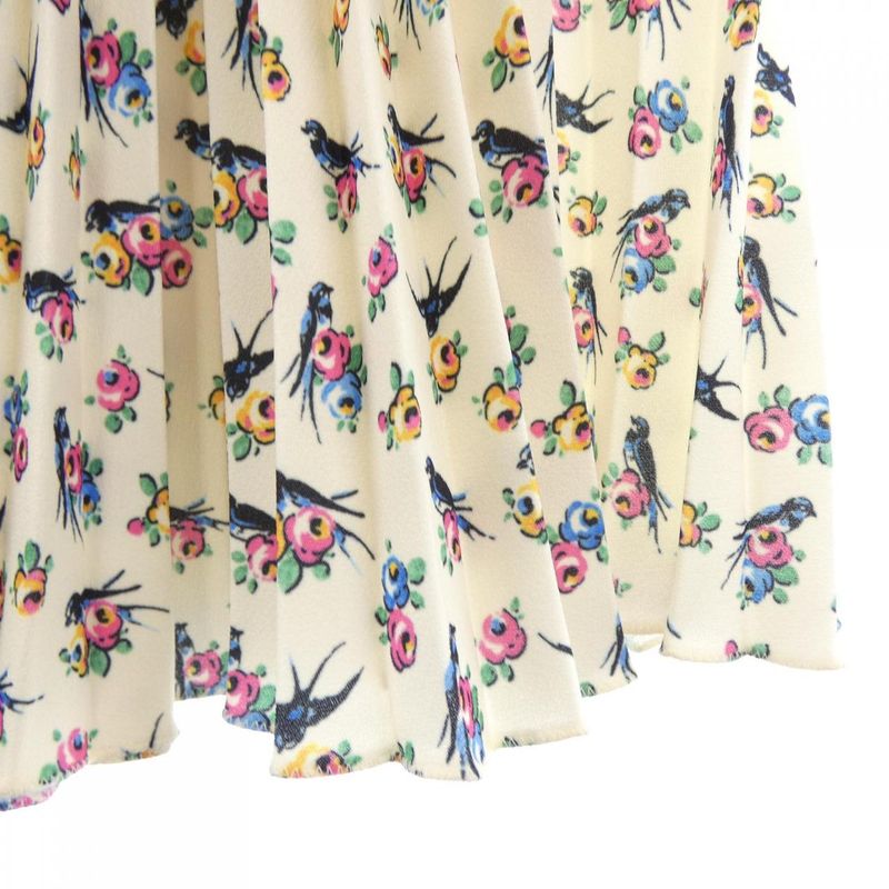 Prada Skirt Beige 36 Pink Blue Flower