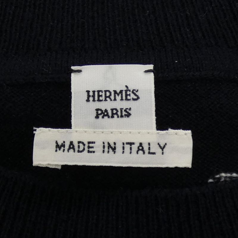 Hermes Brides de Gala Knit Top White Navy