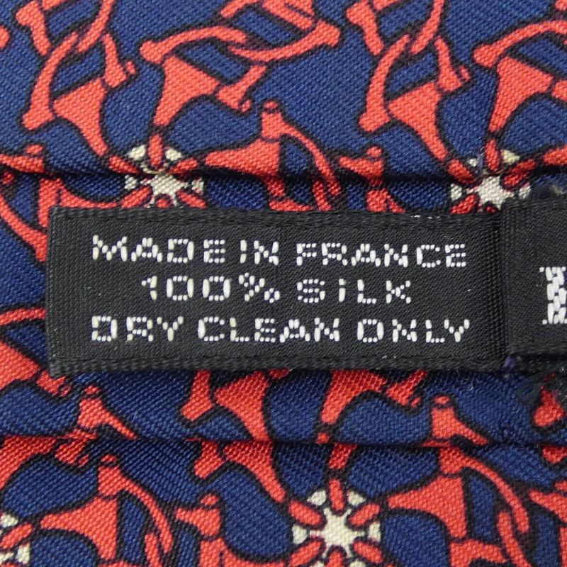 Hermes Necktie Red Navy