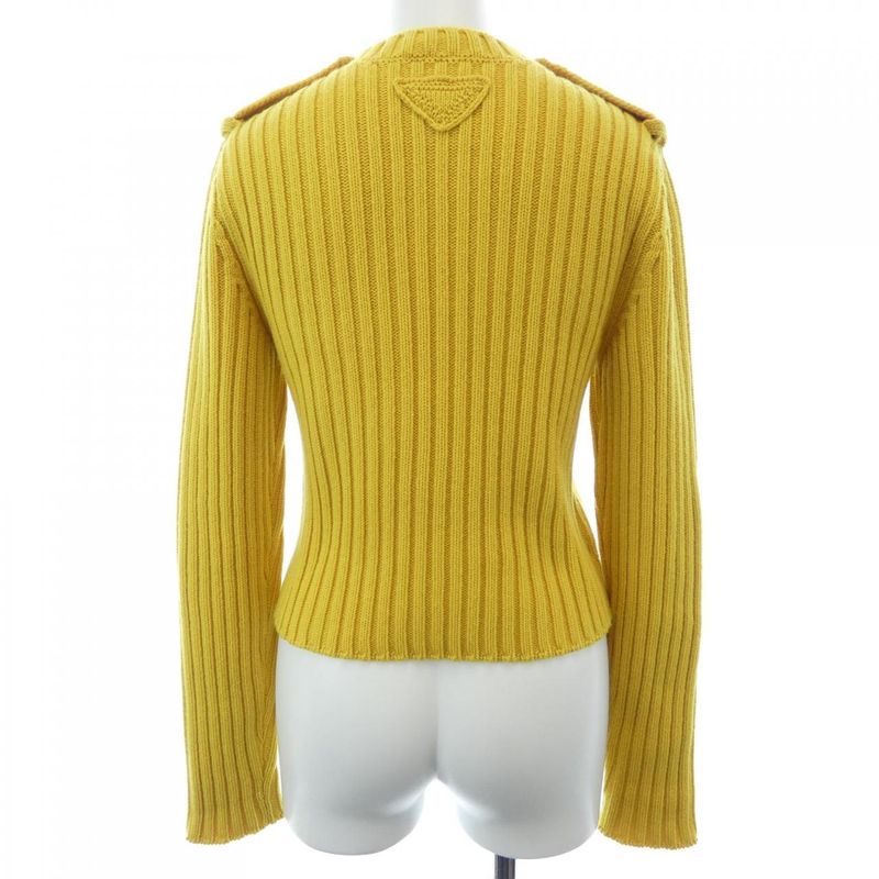 Prada Knit Top Cashmere Yellow