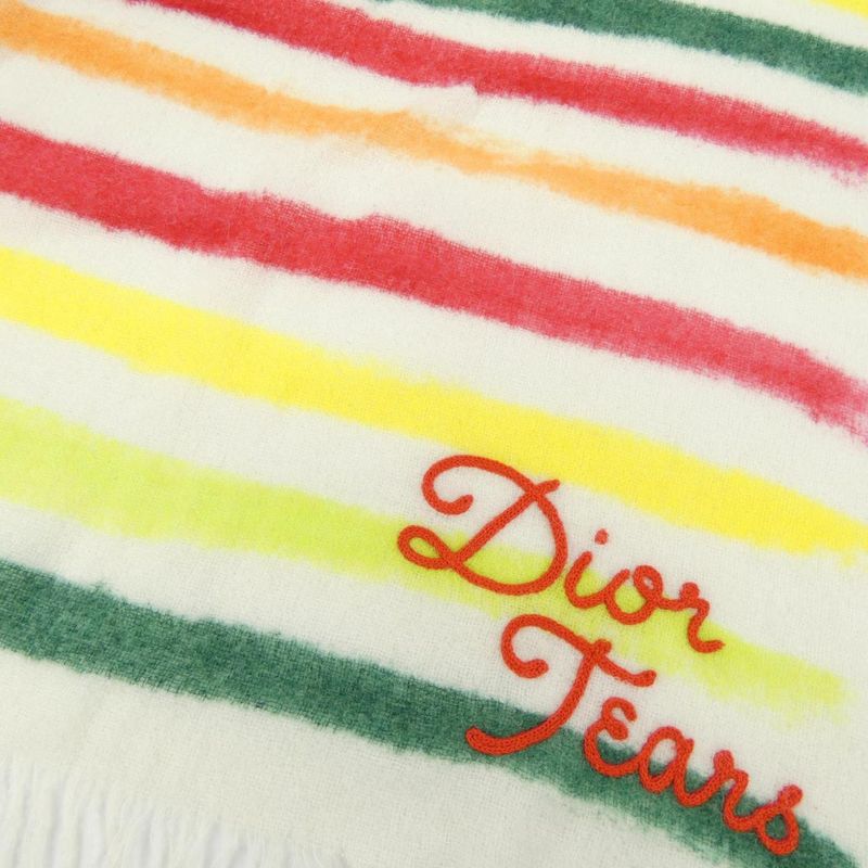 Dior Stole White Green Red