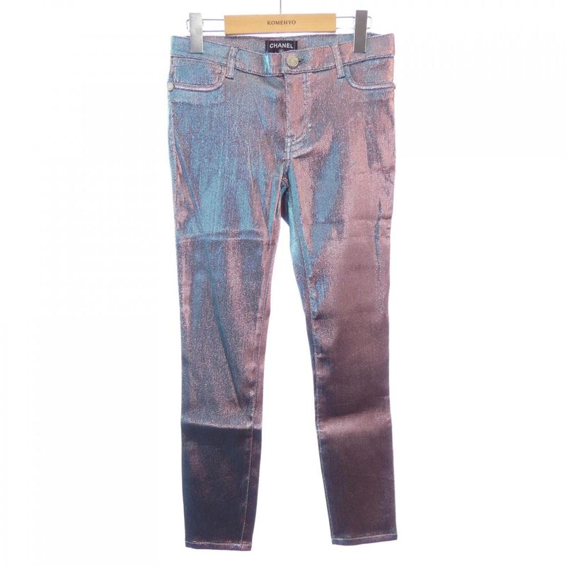 Chanel Pants Blue 38 Pink