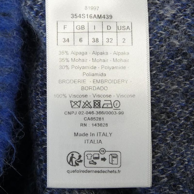 Dior Knit Top Black 38 Blue White