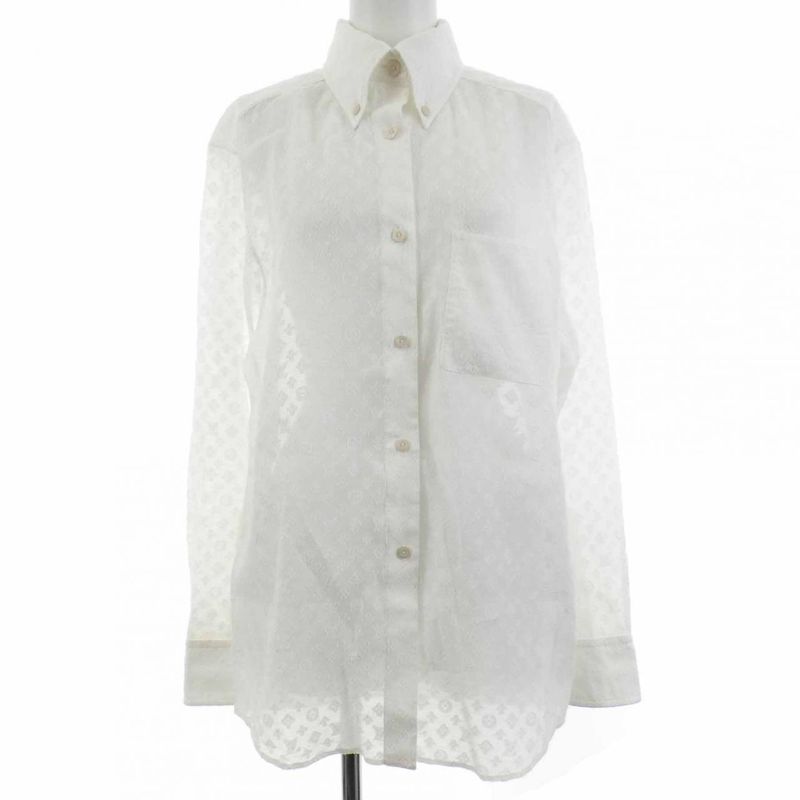 Louis Vuitton Monogram Filk Pe Shirt White Translucency
