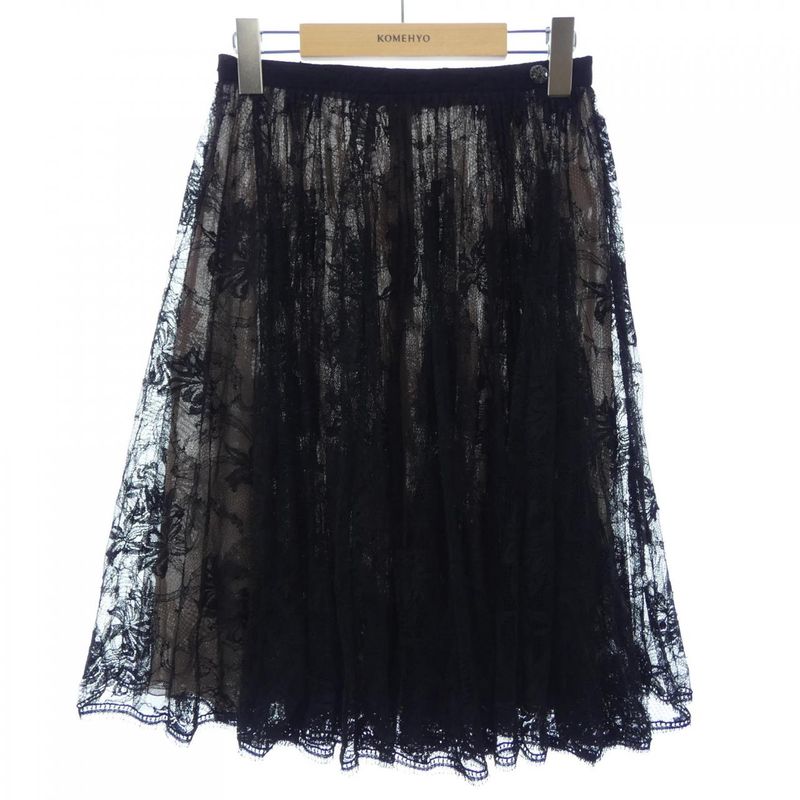 Chanel Skirt Black 34 Black Beige Sheer