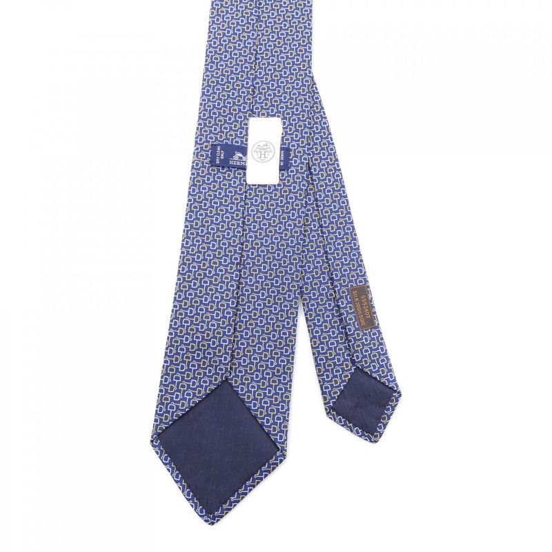 Hermes Necktie White Navy Yellow